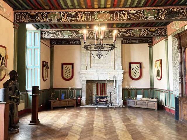 Chateau function room with original fireplace